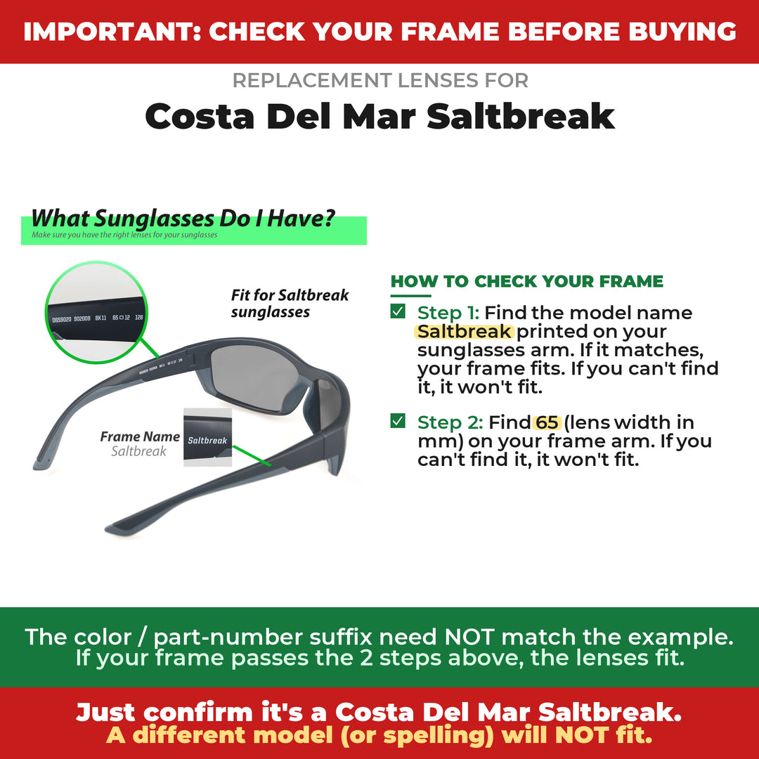 Verify your Costa Del Mar Saltbreak frame