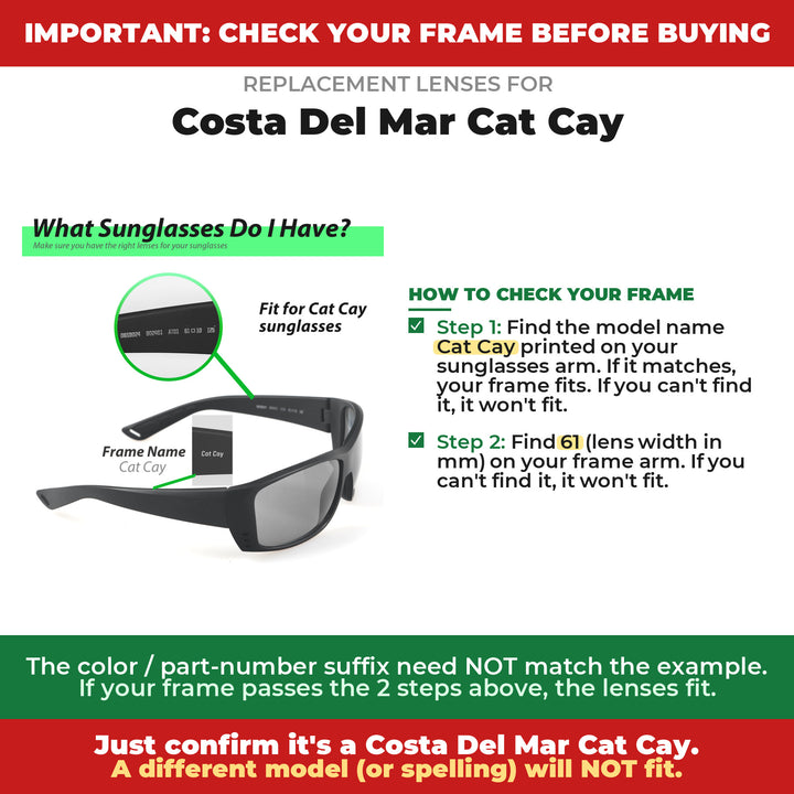 Verify your Costa Del Mar Cat Cay frame