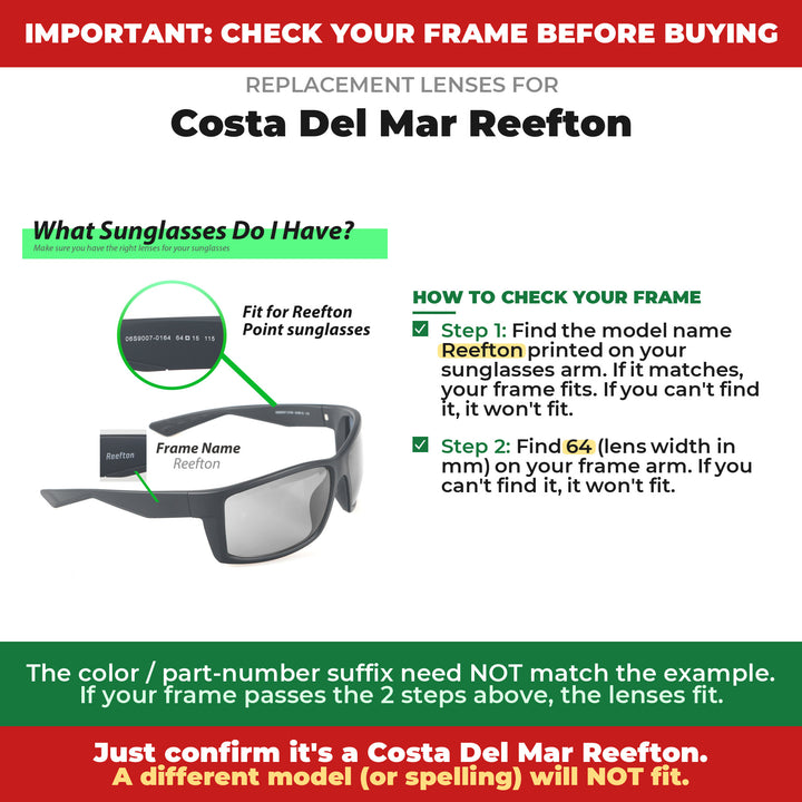 Verify your Costa Del Mar Reefton frame