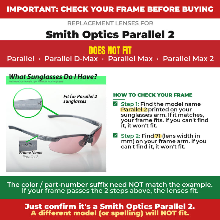 Verify your Smith Optics Parallel 2 frame