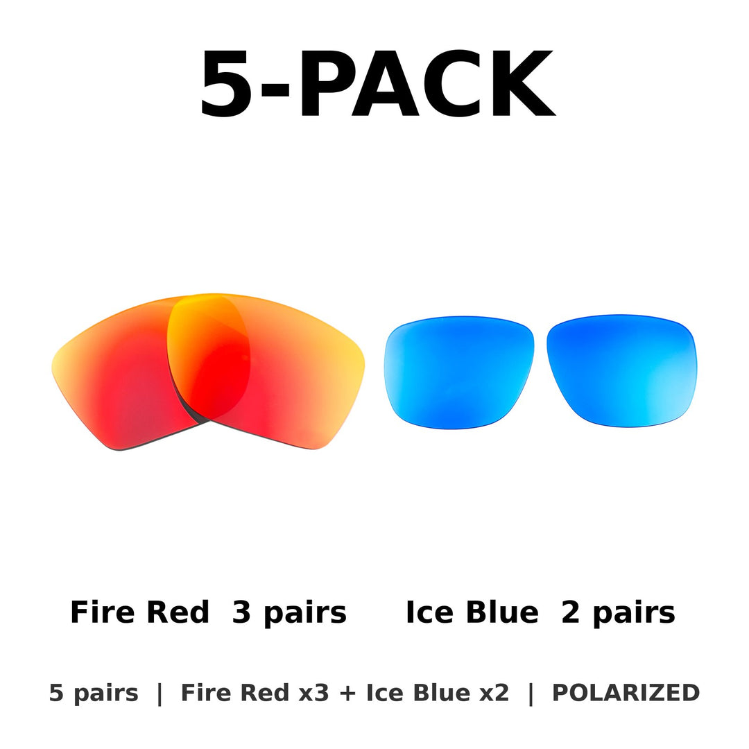 5-Pack Polarized: Fire Red x3 + Ice Blue x2