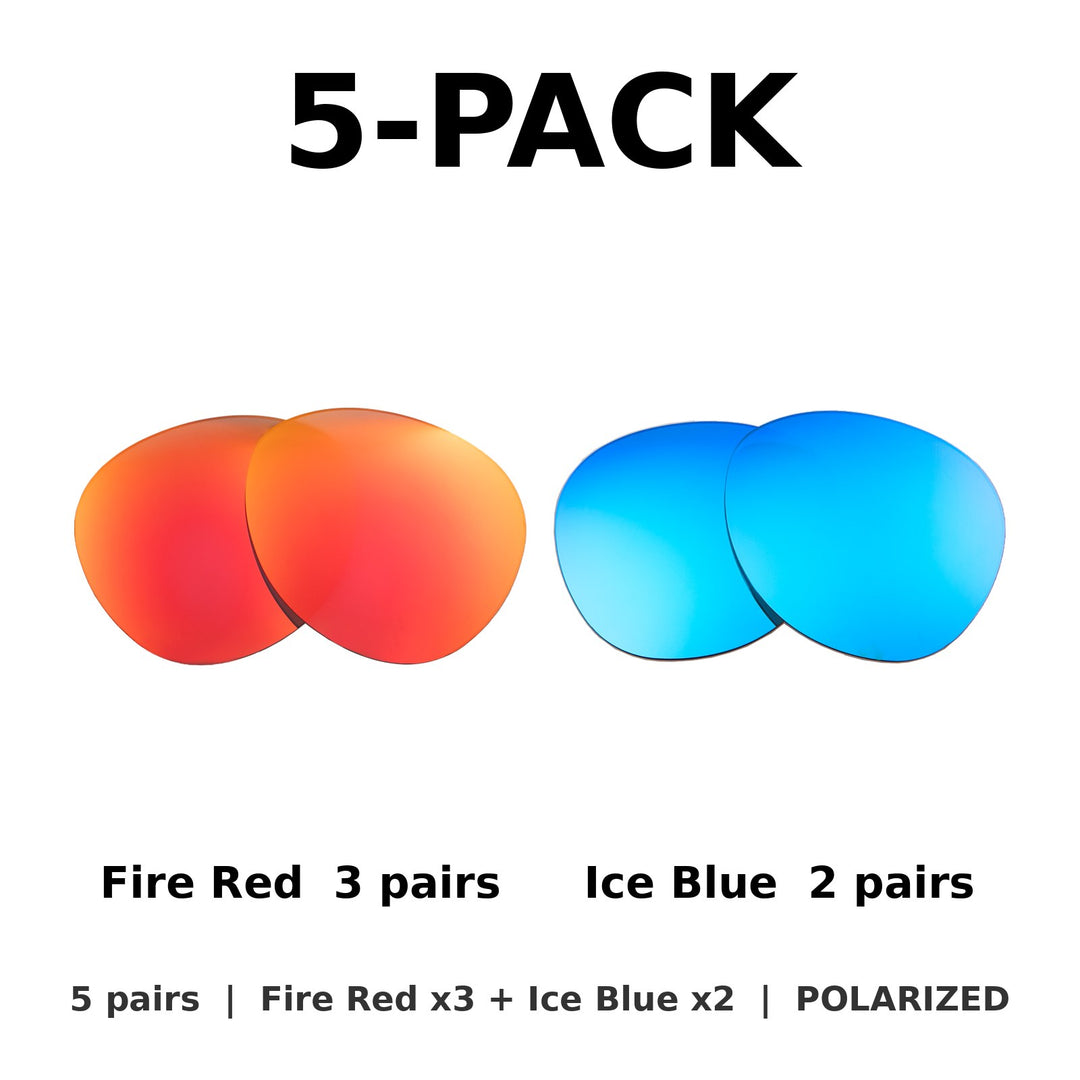 5-Pack Polarized: Fire Red x3 + Ice Blue x2