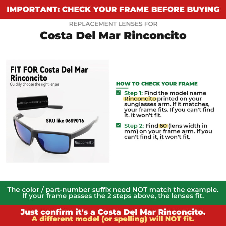 Verify your Costa Del Mar Rinconcito frame