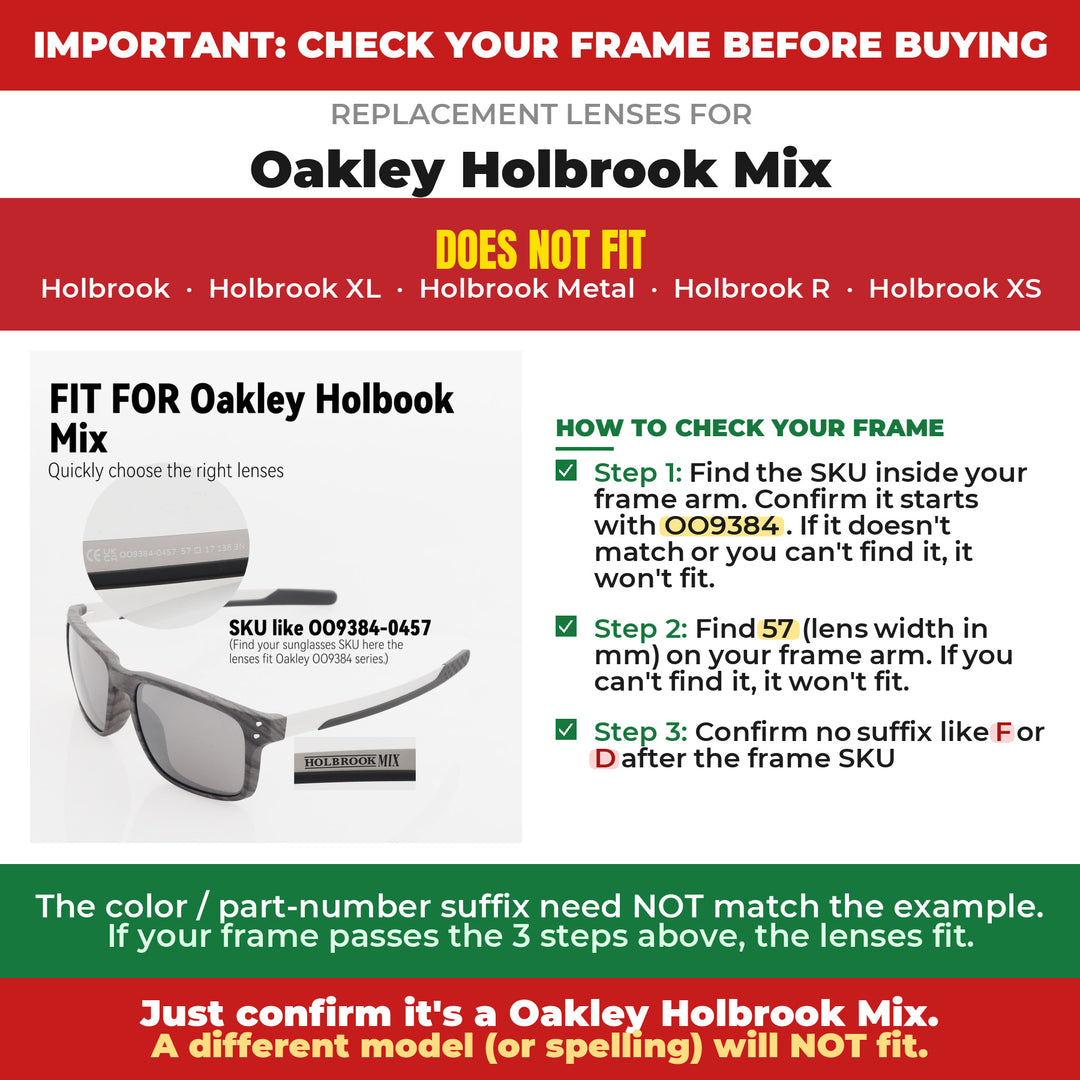 Verify your Oakley Holbrook Mix frame