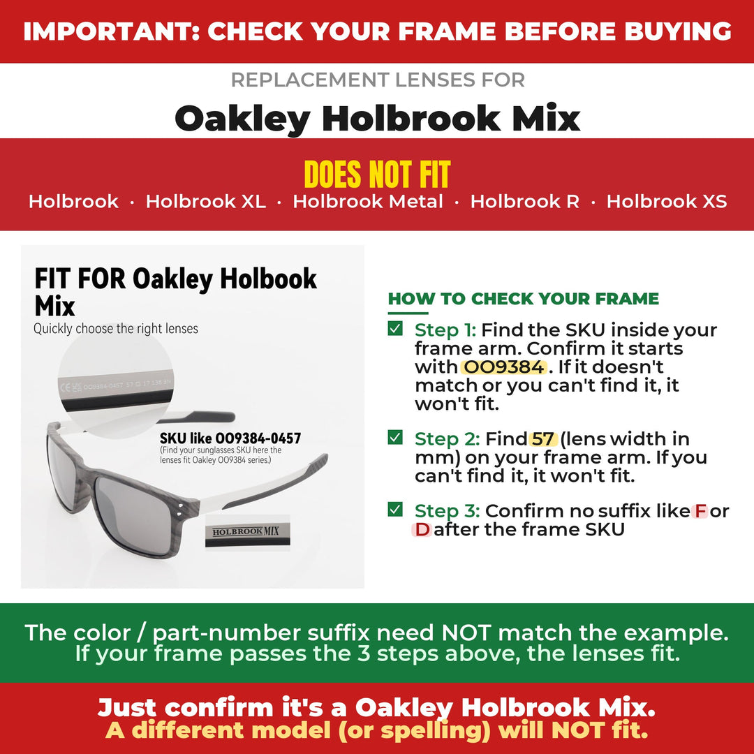Verify your Oakley Holbrook Mix frame