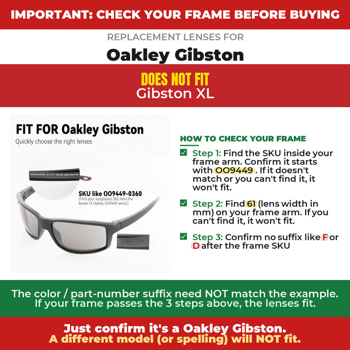 Verify your Oakley Gibston frame