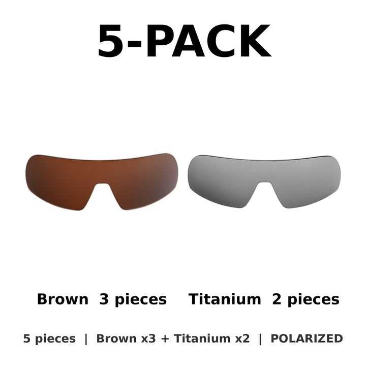 5-Pack Polarized: Brown x3 + Titanium x2