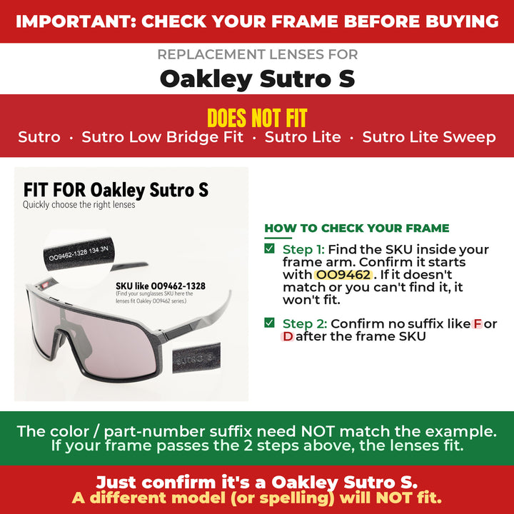 Verify your Oakley Sutro S frame