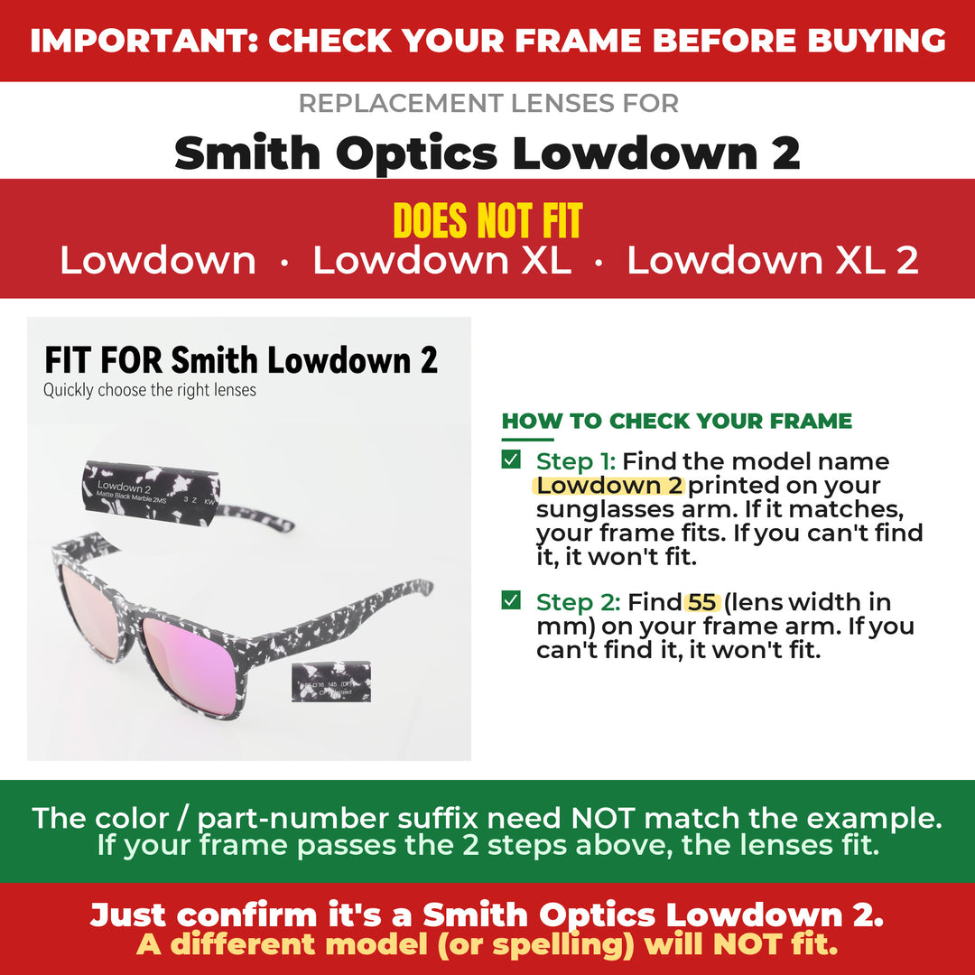 Verify your Smith Optics Lowdown 2 frame