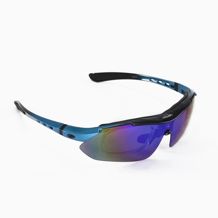 Walleva WSG001 Polarized Sunglasses — Rx-Ready with Hat Clip — Ice Blue