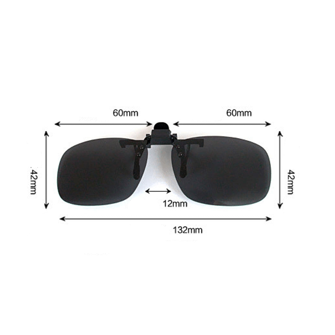 Walleva Polarized Clip-On Flip-Up Sunglasses — Black#color_black