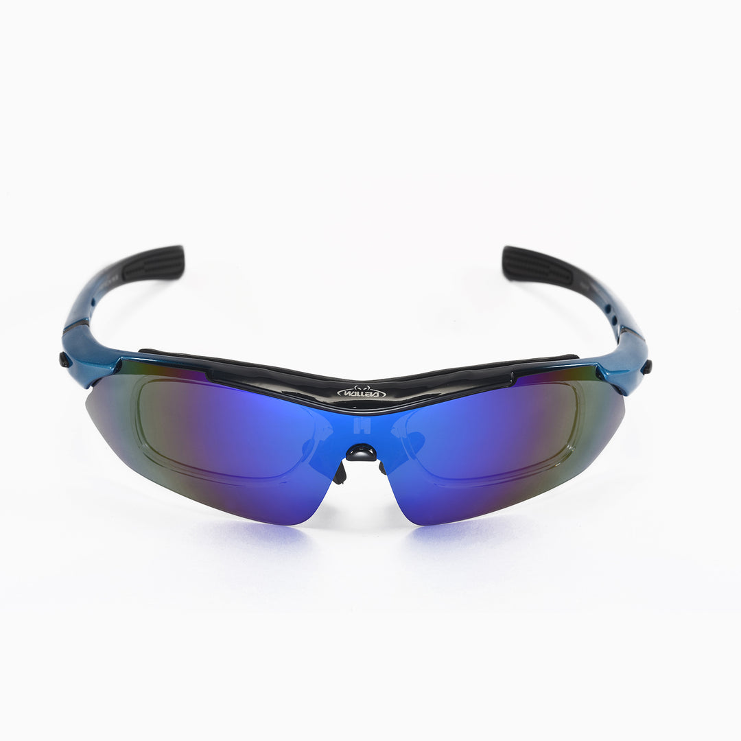 Walleva WSG001 Polarized Sunglasses — Rx-Ready with Hat Clip — Ice Blue