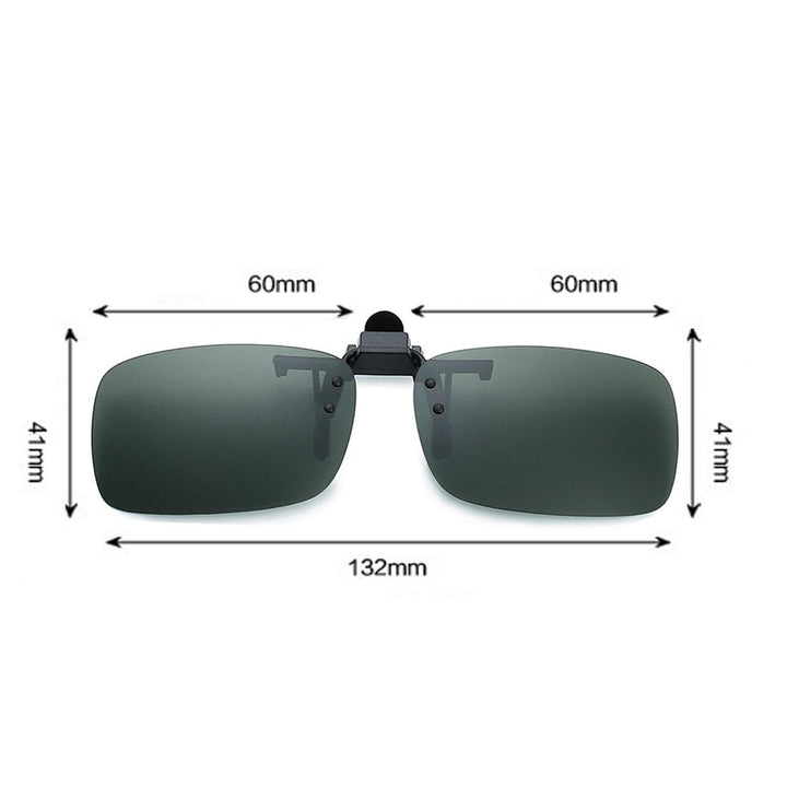 Walleva Polarized Clip-On Flip-Up Sunglasses — Dark Green