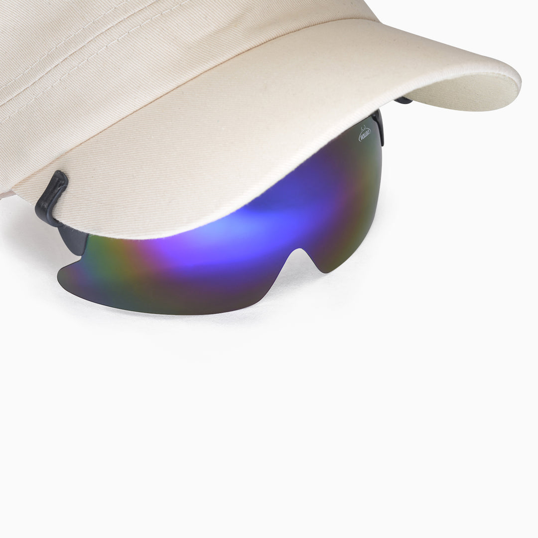 Walleva WSG003 Polarized Hat-Clip Sport Sunglasses — Ice Blue