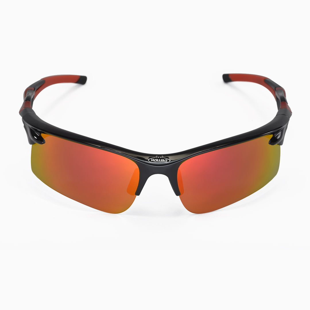 Walleva WSG002 Polarized Sport Sunglasses — Fire Red