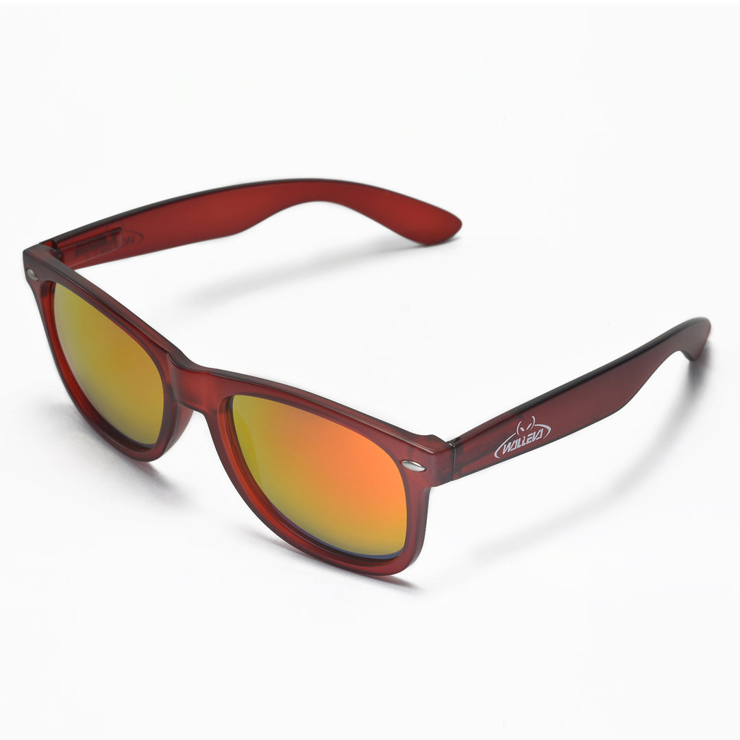 Walleva Kudo Polarized Sunglasses — Red Frame / Fire Red