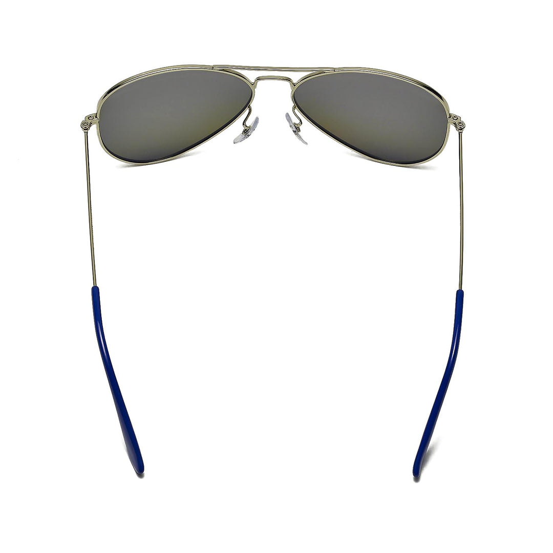 Walleva Pilo Polarized Sunglasses — Aluminum Alloy Frame — Titanium Frame / Blue Mirror