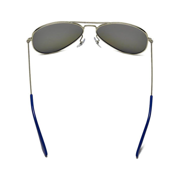 Walleva Pilo Polarized Sunglasses — Aluminum Alloy Frame — Titanium Frame / Blue Mirror