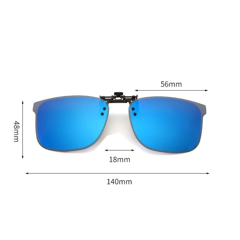 Walleva Polarized Clip-On Flip-Up Sunglasses — Blue