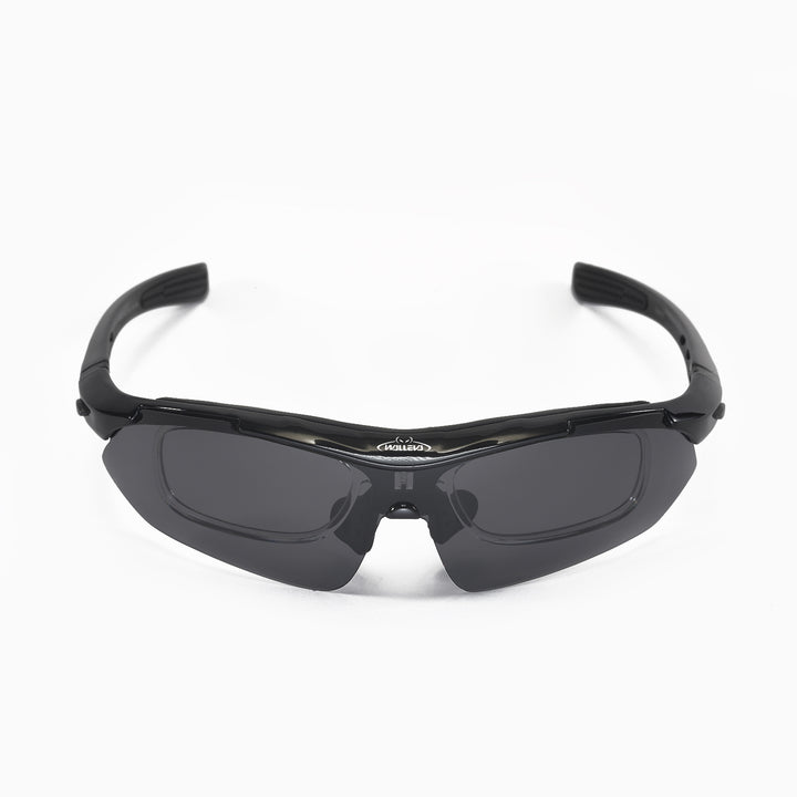 Walleva WSG001 Polarized Sunglasses — Rx-Ready with Hat Clip — Black