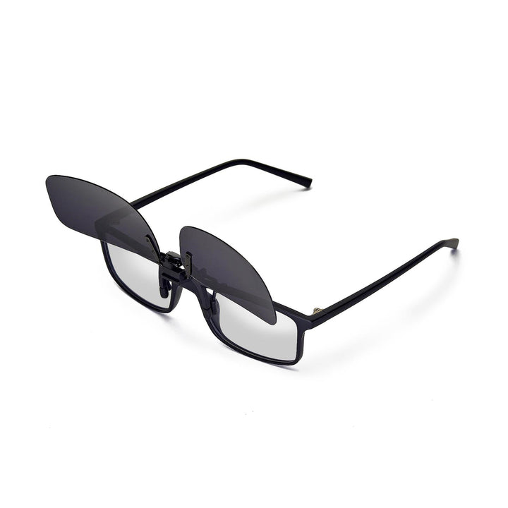 Walleva Polarized Clip-On Flip-Up Sunglasses — Black