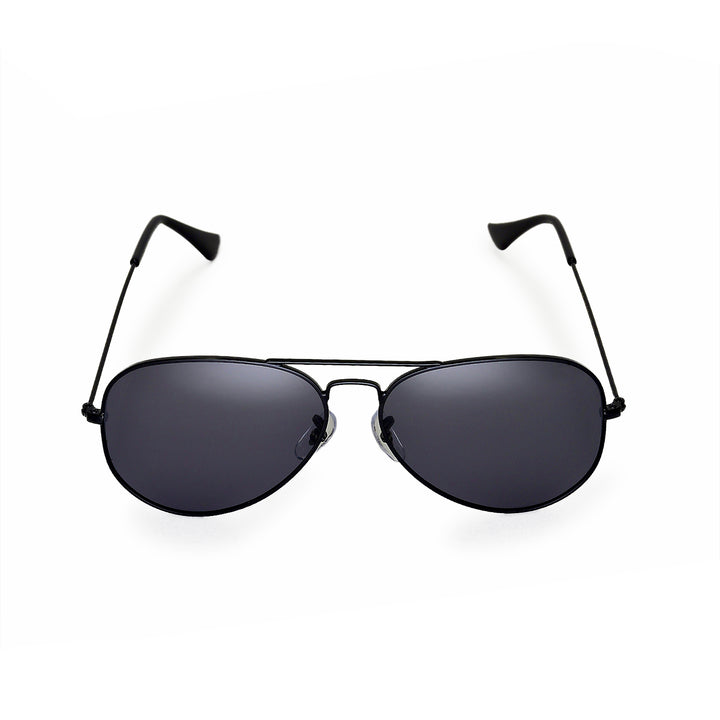Walleva Pilo Polarized Sunglasses — Aluminum Alloy Frame — Black Frame / Black Polarized