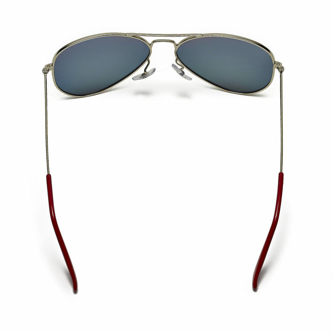 Walleva Pilo Polarized Sunglasses — Aluminum Alloy Frame — Titanium Frame / Fire Red Mirror