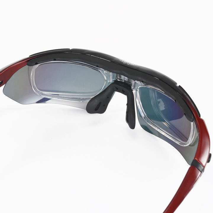 Walleva WSG001 Polarized Sunglasses — Rx-Ready with Hat Clip — Fire Red