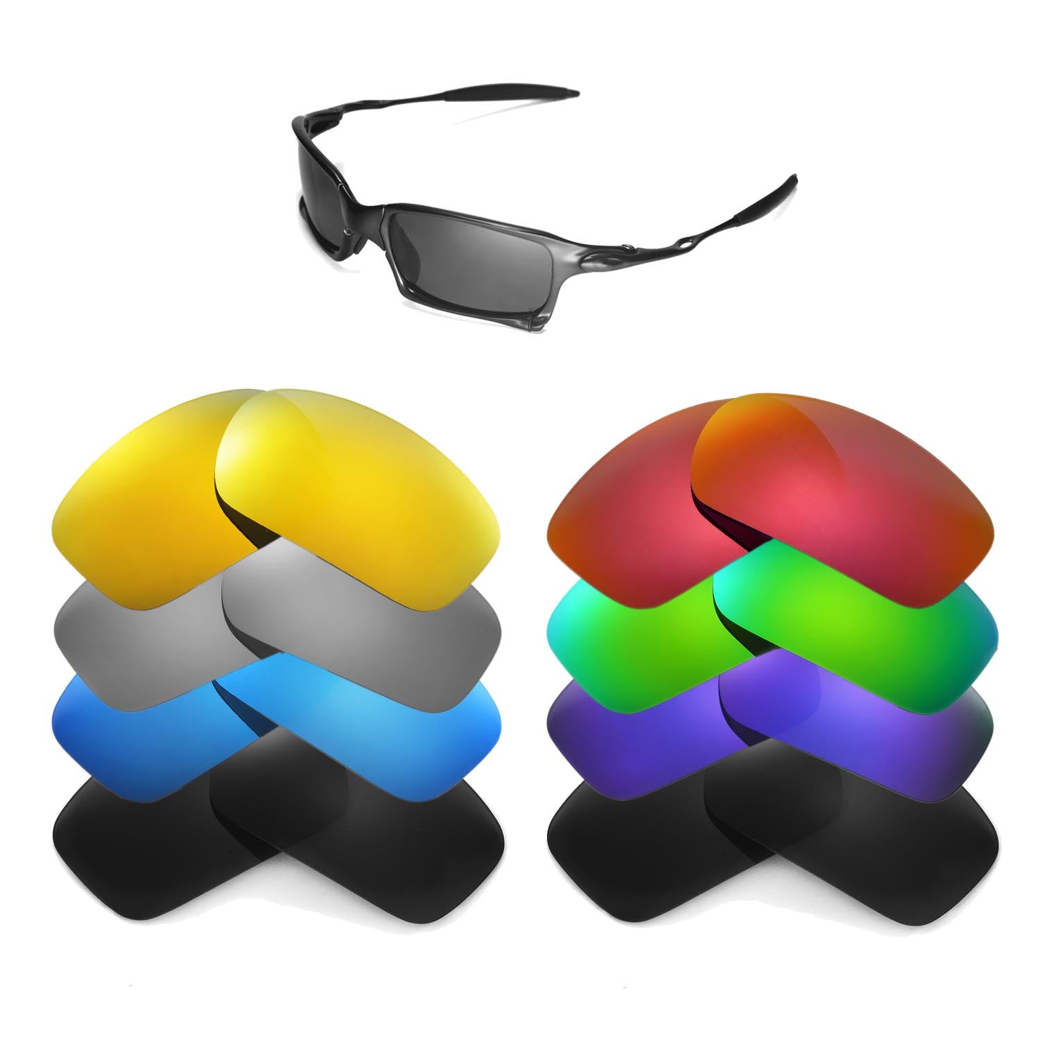 Walleva Replacement Lenses for Oakley X Squared (OO6011 Series