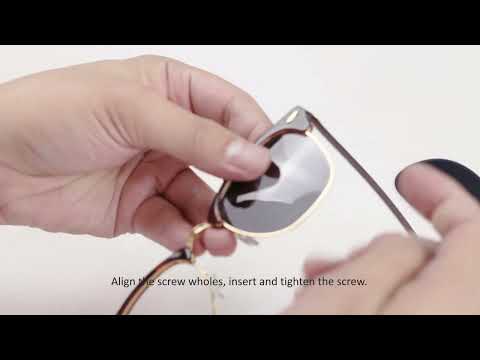 How to install Walleva Replacement Lenses for Ray-Ban Clubmaster RB3016 (49mm)