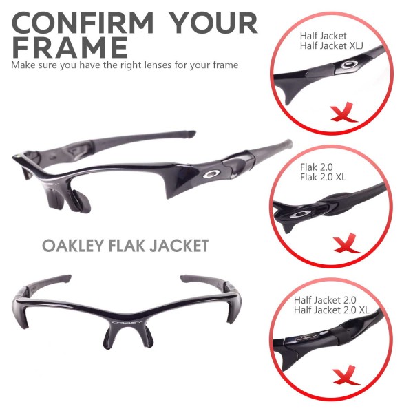 PapaViva Replacement Lenses & Rubber Kits for Oakley Flak Jacket XLJ OO9009  Sunglasses Negro Gris - Polarizado.