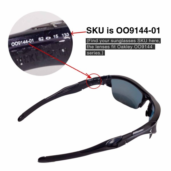 Walleva Replacement Lenses for Oakley Half Jacket  Sunglasses - Multiple  Options Available (Black Coated - Polarized)