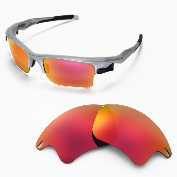 Walleva Replacement Lenses for Oakley Fast Jacket XL Sunglasses - Multiple  Options Available (Fire Red Mirror Coated - Polarized)