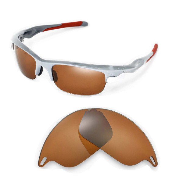 Fremskynde overraskende brugerdefinerede Walleva Brown Polarized Replacement Lenses for Oakley Fast Jacket Sunglasses