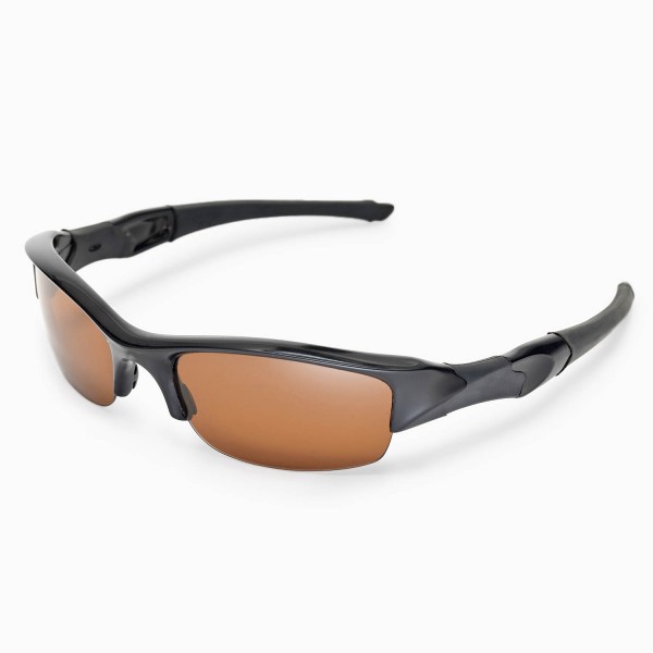 Walleva Replacement Lenses for Oakley Flak Jacket Sunglasses - Multiple  Options Available (Brown Coated - Polarized)