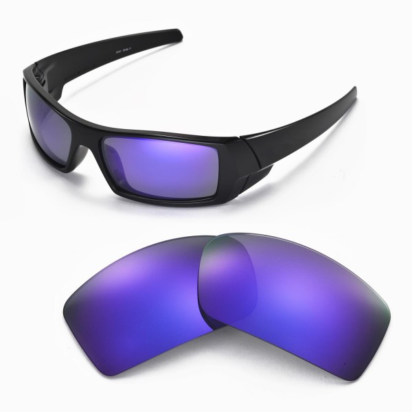 Walleva Purple Polarized Lenses And Green Rubber Kit For Oakley