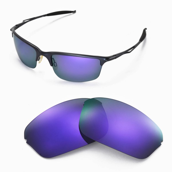 Walleva Purple Polarized Lenses And Green Rubber Kit For Oakley