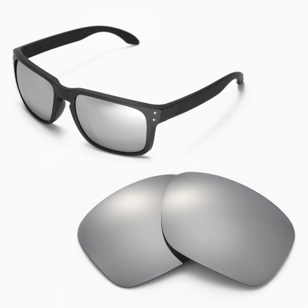 Walleva Replacement Lenses for Oakley Holbrook Sunglasses - Multiple  Options Available (Titanium Mirror Coated - Polarized)