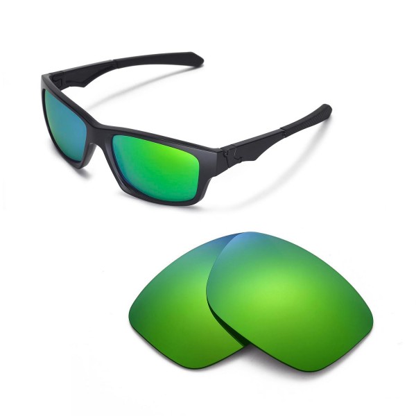 Walleva Purple Polarized Lenses And Green Rubber Kit For Oakley