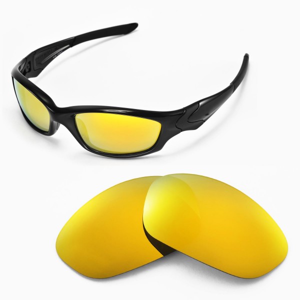 Walleva Replacement Lenses for Oakley - Multiple Options Available (24K Gold Mirror Coated - Polarized)