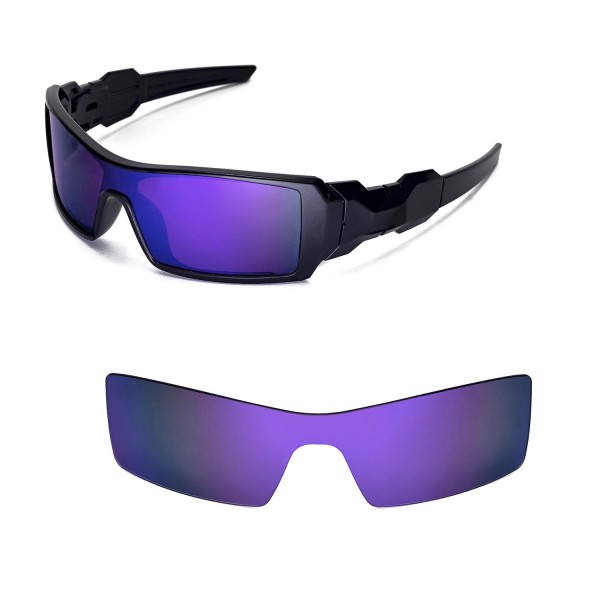 Walleva Purple Polarized Lenses And Green Rubber Kit For Oakley