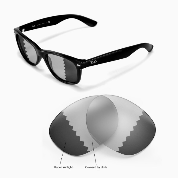 New Walleva Polarized Transition/Photochromic Lenses For Ray-Ban Wayfarer  RB2132 55mm Sunglasses