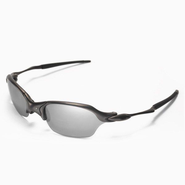 Walleva Replacement Lenses for Oakley Romeo  Sunglasses - Multiple  Options Available (Titanium Mirror Coated - Polarized)
