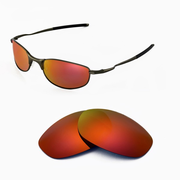 POLARIZED Metallic Fire Red Replacement Lenses for Electric Black Top  ~ Rojo 