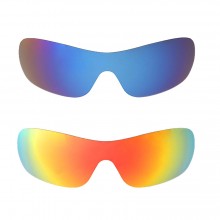 New Walleva Fire Red + Ice Blue Polarized Replacement Lenses For Oakley Distress(OO4073 Series) Sunglasses