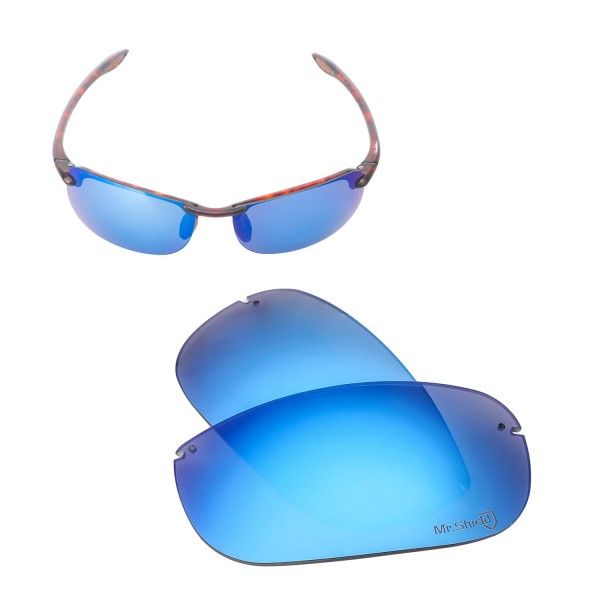 Walleva Polarized Ice Blue Replacement Lenses For Maui Jim Makaha Sunglasses 