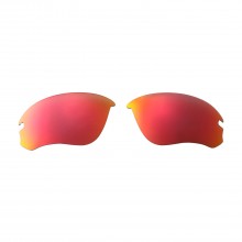 Walleva Fire Red ISARC Polarized Replacement Lenses For Oakley Flak Draft (OO9364 Series) Sunglasses