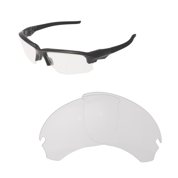 Walleva Clear Replacement Lenses for Oakley Flak Draft Sunglasses