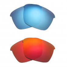 Walleva Fire Red + Ice Blue Polarized Replacement Lenses For Oakley Thinlink (OO9316 Series) Sunglasses
