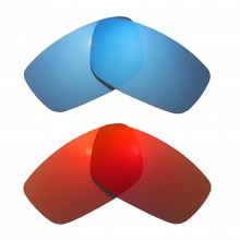 New Walleva Fire Red + Ice Blue Polarized Replacement Lenses For Oakley Crosslink 53 (OX8027 Series) Sunglasses